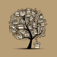 Book tree sketch for your design