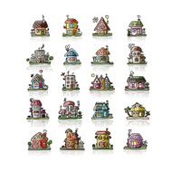 Set of houses sketch for your design N6