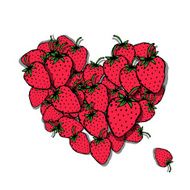 Love strawberry Heart sketch for your design