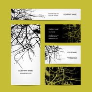 Business cards design bare tree background