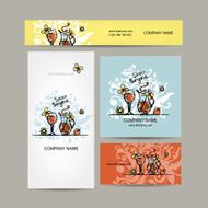 Sangria spanish drink Business cards design