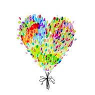 Holiday balloons heart shape for your design N6