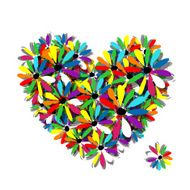 Colorful floral heart for your design N6