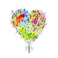 Holiday balloons heart shape for your design N8