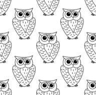 Horned owl seamless background pattern
