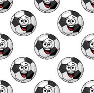 Cartoon football balls seamless pattern