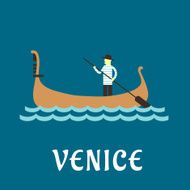 Venetian gondolier flat travel design
