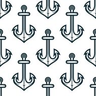 Old nautical ship anchors seamless pattern