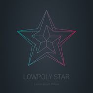 Star logo Low poly impossible figure Vector Lowpoly logotype