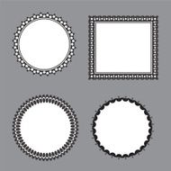 black and white flower frame
