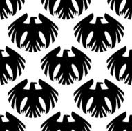 Black heraldic eagles seamless pattern
