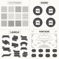 Sale bag tag icons Discount symbols N27