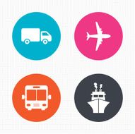 Transport icons Truck Airplane Bus and Ship N5
