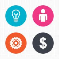 Business signs Human and lamp bulb idea icons N12