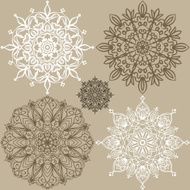 Set of round lace ornaments