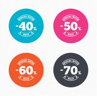 Sale discount icons Special offer price signs N19