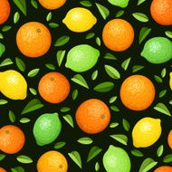 Seamless background with citrus fruits Vector illustration