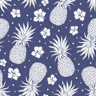 Vector Vintage pineapple seamless pattern N8