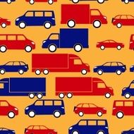 seamless pattern with colorful little cars