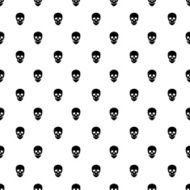 Black and white seamless pattern with skulls Halloween background