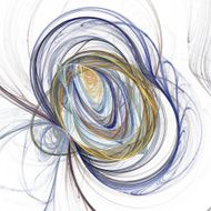 Abstract fractal design Blue threads loops on white