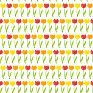 Floral Seamless Pattern Background with Tulips Vector Illustrati N4