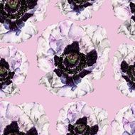 Seamless pattern with flowers Watercolor illustration