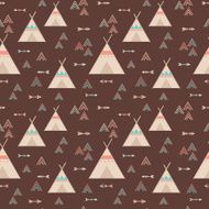 Cute trible geometric seamless pattern in cartoon style N4