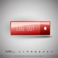 Modern button with icons set N8