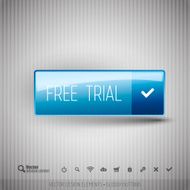 Modern button with FREE TRIAL icons set