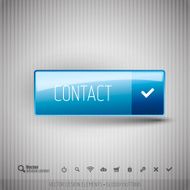 Modern button contact with icons set
