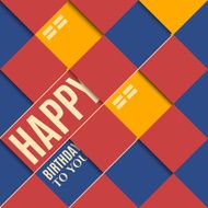 Abstract birthday card orange balloons on blue background