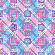 Colorful vector background with the sights of Paris N3