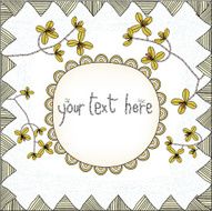Frame with floral decoration Element for design