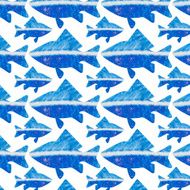 seamless pattern to any surface with blue marine fish
