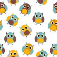 Owl Seamless Pattern Background Vector Illustration N14