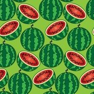 Bright seamless wallpaper with watermelon