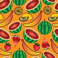 Bright seamless wallpaper with fruits