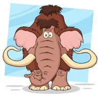 Cartoon Mammoth With Background Pattern