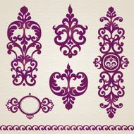 Vector set with classical ornament in Victorian style N3