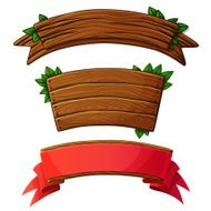 Set of dark wooden banners Vector illustration