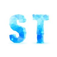 Blue polygonal font N5