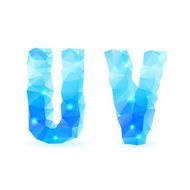 Blue polygonal font N6
