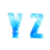 Blue polygonal font N7