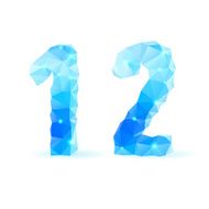 Blue polygonal font N9