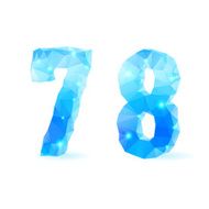 Blue polygonal font N10