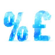 Blue polygonal font N11