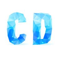 Blue polygonal font N13