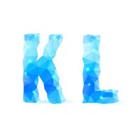 Blue polygonal font N15