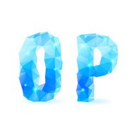 Blue polygonal font N16